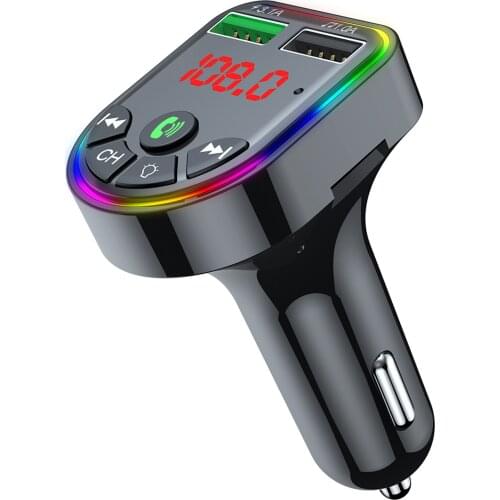 Dual USB LED FM Transmitter Wireless Bluetooth 5.0 Car Charger Handsfree Car support MP3 Audio Music Player TF/U Disk