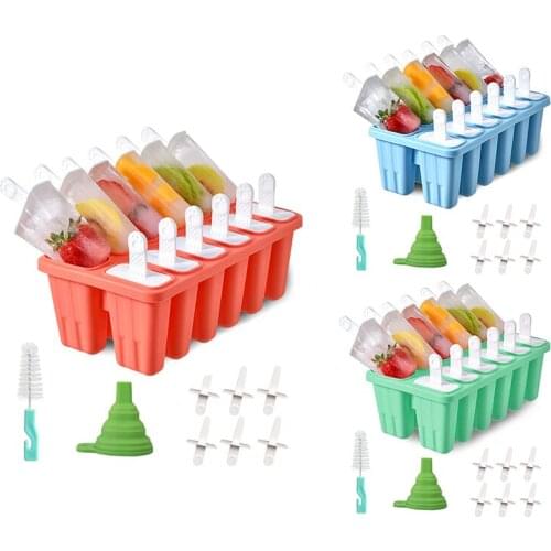 Homemade Popside Mold, 12 PCS Ice Popsicle Molds, Reusable Popsicle Molds Silicone BPA Free, Ice Popsicle Molds