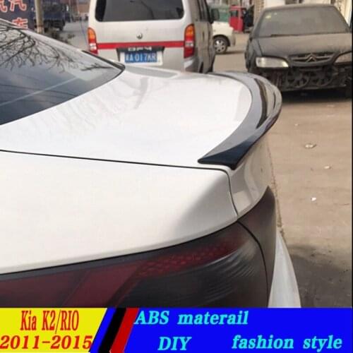 Use for Kia RIO K2 spoiler 2013-2015 RIO K2 lip Spoiler High Quality ABS Material Car Rear Wing Primer Color Rear Spoiler