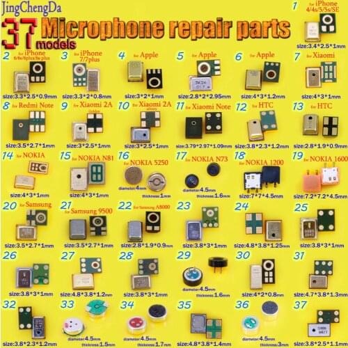 JCD For iPhone 4 4S 5 5S SE 5C 6 6G 6S 7 4.7" 6 Plus 6S Plus 7 Plus 5.5" Speaker Microphones Inner MIC Repair Parts