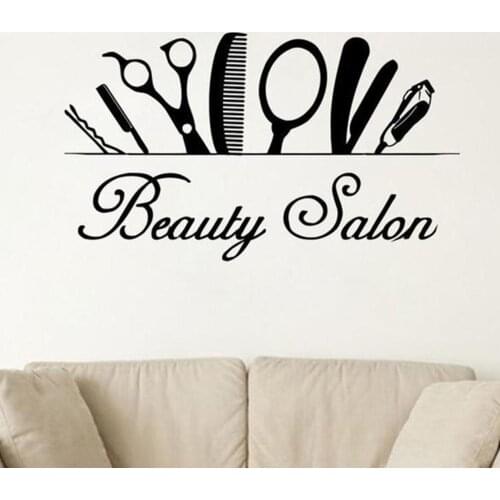 Beauty Salon Wall Decal Hairdressing Hair Salon Window Decor BarberShop Vinyl Sticker Barber Sign Art Design Interior Decor H861