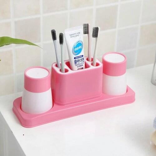 New Multifunctional Toothpaste Cup Toothbrush Holder Two/Three Creative Wash Brush Cup Bathroom Accessories Comb Holder