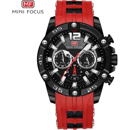 MINI FOCUS New Mens Watches Luxury Chronograph Military Sports Watches Men Silicone Strap Quartz Watches Relogios Masculino 2020