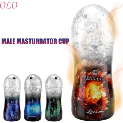 OLO Male Masturbator Cup Realistic Tight Vagina Adult Endurance Exercise Vacuum Pocket Cup for Men Masturbating Stimulation