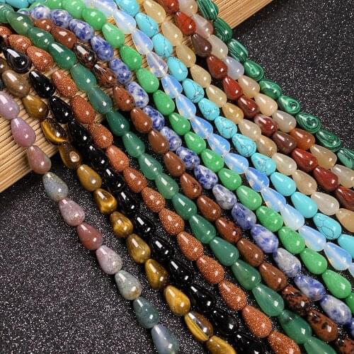 Natural Stone Agates Crystal Beads Malachite Turquoises Loose Beads For Jewelry Making Charm Bracelet DIY Necklace Size 8x12mm