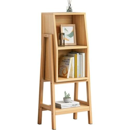 New Solid Wood Bookshelf Trapezoidal Practical Household living Room Shelf Simple floor-to-ceiling Storage Rack Storage Shelf