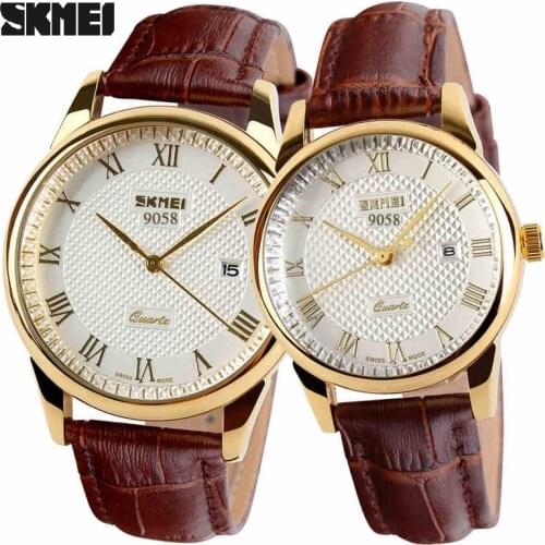 2020 New Brand Quartz Watch lovers Watches Women Men Dress Watches Leather Dress Wristwatches Fashion Casual Watches Gold 1/pcs
