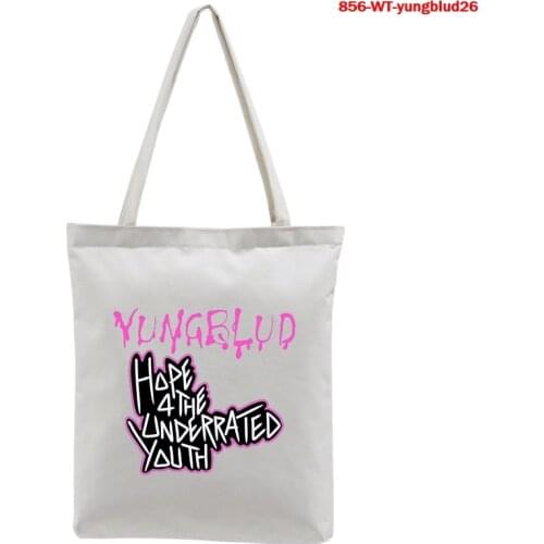 New Arrival Yungblud Print Canvas Bag Totes Shopping Bags Girls Casual Pacakge Fashion Tumblr Shoulder Bag Graphic Handbag Tote