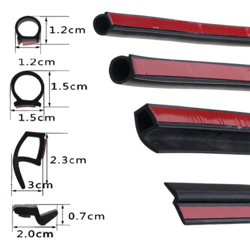 P Z D shape type 2 Meters Car Door Seal Strip EPDM Rubber Noise Insulation Anti-Dust Soundproof Car Seal strong adhensive