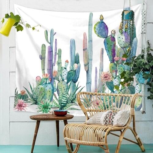 Drop Shipping Cactus Watercolor Hanging Wall Tapestries Mandala Bohemian Tapestry Landscape Wallpaper Wall Art Shawl Throw