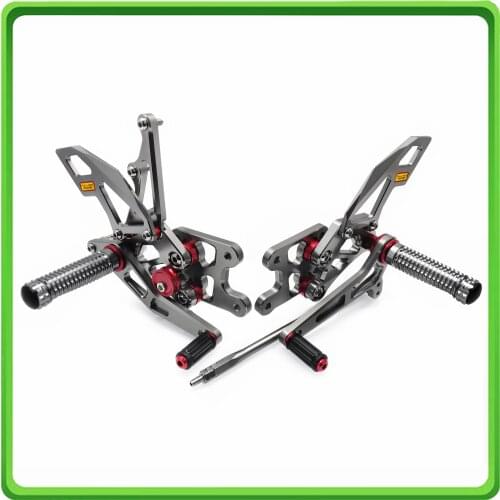 Adjustable Rearsets Rear set sets Footrest Foot Rest Pegs Pedal for Suzuki GSXR 1000 GSX-R1000 GSXR1000 2007-2008 K7 K8 Gray
