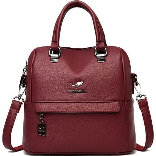 Casual Womens Soft Leather Backpack Fashion for Girls Sac Bagpack Large Capacity Designer Travel Backpacks High Quality Bookbag