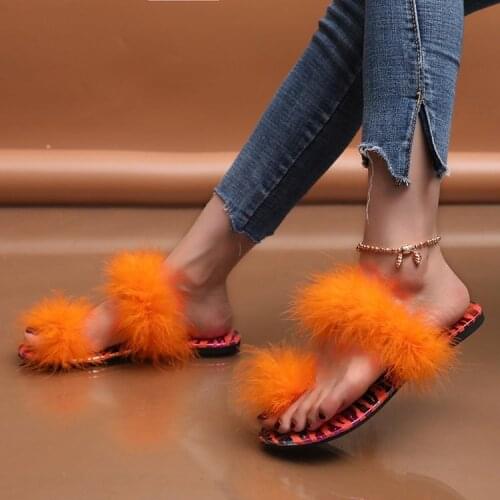 Summer Shoes Woman Sandals Non-Slip Casual Home Slippers Women Shoes Beach Slippers Shoes Woman Fur candy color shoes
