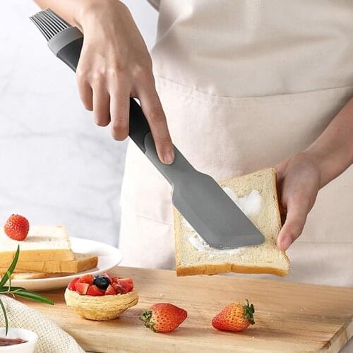 Cream Butter Scraper Brush Silicone Dual Purpose Scraper Pastry Spatula Brush Stir Apply Oil And Bake For Baking BBQ