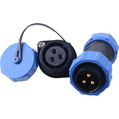 SP21 Industrial Copper Gold Pins Waterproof IP68 Electrical Aviation Connector 2 3 4 5 7 9 10 Pin Male Plug Panel Female Socket