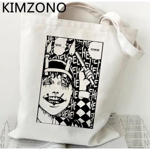 Junji Ito shopping bag reusable shopping bolso canvas grocery shopper bag foldable reciclaje sac toile