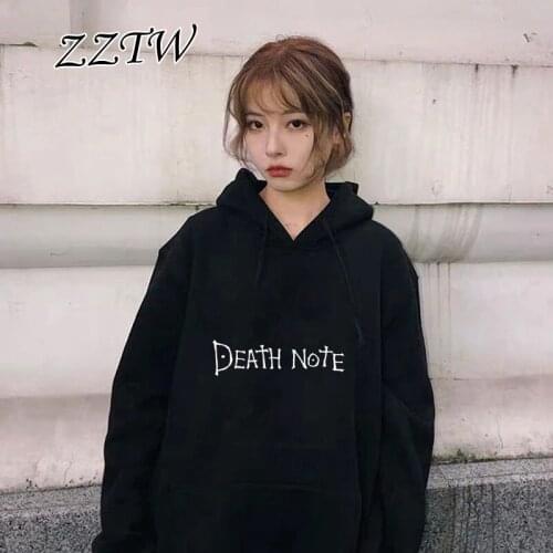 Anime Hoodie Death Note Letter Print Women Long sleeve harajuku Tops Hoodie for women Hip hop streetwear Womens Hoodie 2021