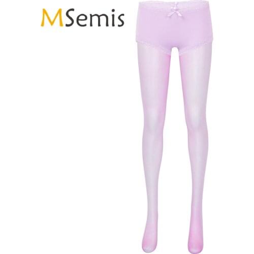 Womens GSee-through Pantyhose Underwear Summer Elastic Waistband lossy Lace Trim Sheer Stockings Tights Leggings