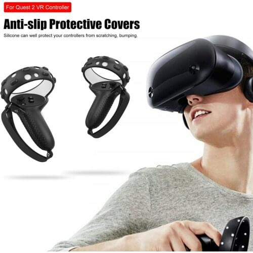 1Pair VR Controller Grip Cover Protector For Oculus Quest 2 Silicone Cover Handle Protective Sleeve Handle Accessories