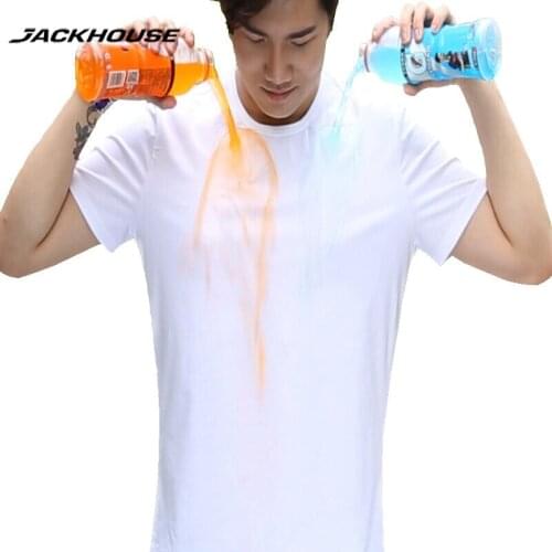 Jackhouse 1PC 2017 Fashional Summer Waterproof Men T Shirt Short Sleeve Creative Hydrophobic Anti-fouling T Shirt Brand Clothing