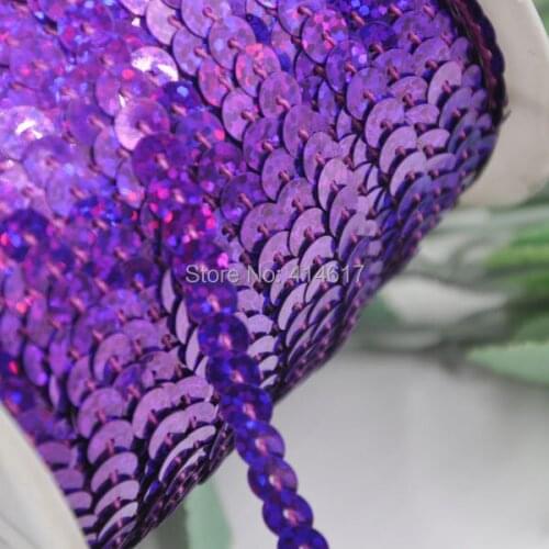 20Y Dark Purple Beautiful Sequin Ribbon Trim Craft Sewing Trimming New SE024