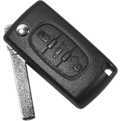3 Button Remote Key Housing Flip Key Fob Case Shell w/ Blade Remote Key Case With Blade For Peugeot For Citroen Berlingo