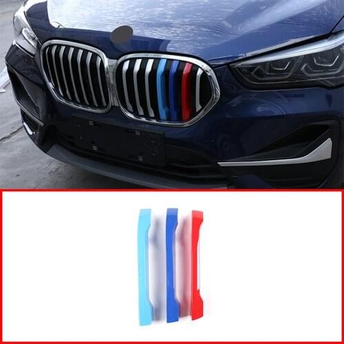 For BMW X1 F48 2019-2020 Year ABS Car Front Grill Colourful Decoration Trim Exterior Accessories 3 pcs