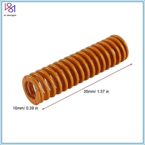4pcs 10mm OD 35mm Long Light Load yellow Compression Spring Mould Die Spring for TEVO Tarantula Series 3D Printer Bedries 3D