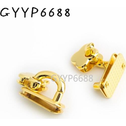 5-20sets 27*27mm Purse Closure Twist Lock Clutches Locks Clip for Wallet Handbag Making K gold Lock