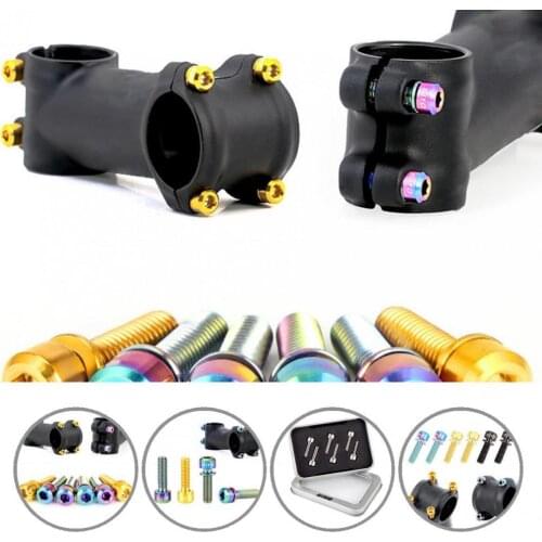 High Hardness 6Pcs Universal Replacement Parts Mountain Bike Bolts Bike Parts Bike Bolts Vibrant Color for Outdoor