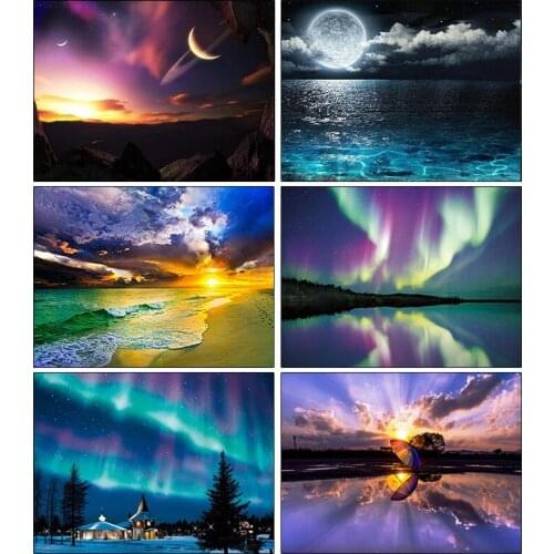 Full Square/Round Drill 5D DIY Diamond Painting "Northern Lights" Diamond Embroidery Cross Stitch 5D Home Decor Gifts