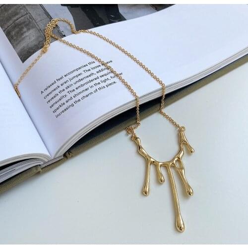 Amaiyllis 925 Sterling Silver Irregular Necklace Pendant Exaggeration Punk Long Sweater Chain Necklace For Female Jewelry