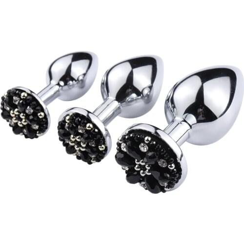 Anal Beads Crystal Jewelry Round Butt Plug Stimulator Sex Toys Dildo Stainless Steel Anal Plug For Gay Couple Adult Game