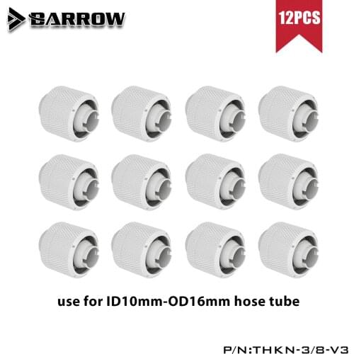Barrow 12pcs,THKN-3/8-V3, 3/8"ID*5/8"OD 10x16mm Soft Tube Fittings, G1/4" Fittings For Soft Tubes
