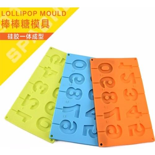 Free post Creative Silicone Cake sino mold Ice Cube 10 Digital Silicone Lollipop Mold Ice Cream Mould Baking Tools