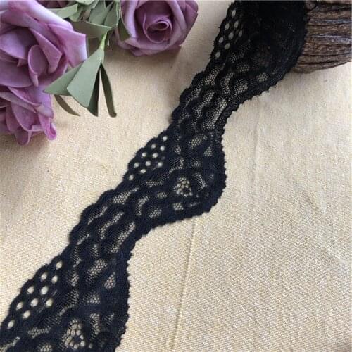 Black knitting S1967 5.5cm cotton lace ribbon handmade patchwork scrapbook craft for diy apparel sewing accessories