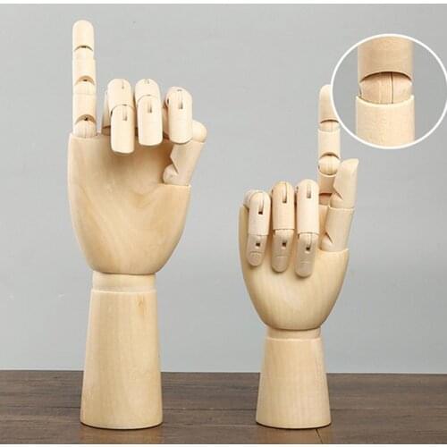 30cm Wooden Male Right Hand - Body Artists Model Jointed Art Articulated Wood Sculpture Mannequin Hands Kids Children Toys Gift