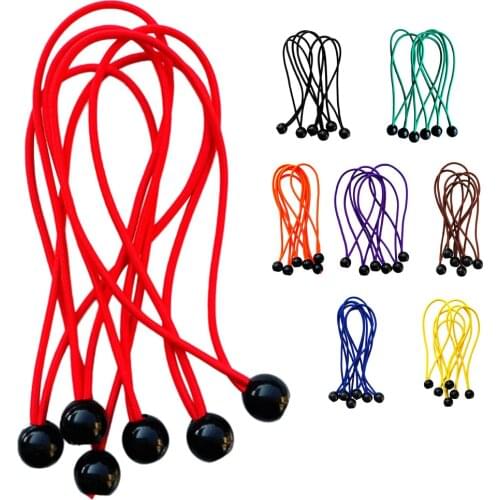 Hot Sale 6pcs 15mm Elastic Rope Ball Bungee Cord Tarp Tent Awning Fixing Tie Down Canopy Strap for Caving Climbing
