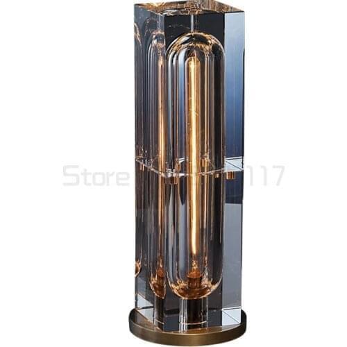 Crystal lamp postmodern bedroom bedside table living room study Italian style exhibition hall rechargeable lamp