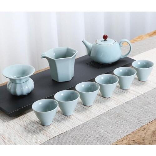 Chinese Kung Fu Tea Set Drinkware Cups Mug of Tea Ceremony Teapot blue-and-white exquisite ceramic TeaPot Kettle