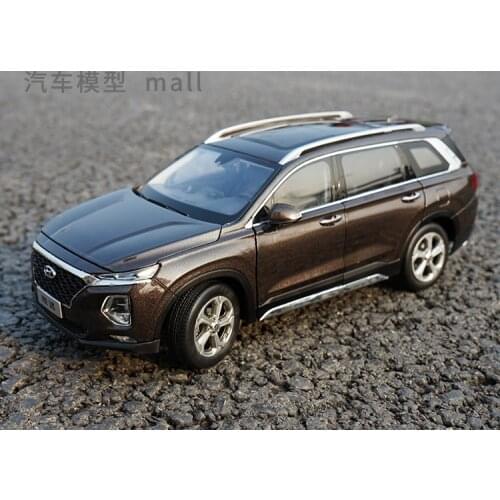 Collectible 1:18 Diecast Model for Hyundai SantaFe 2019 Black 4th Generation Alloy diecast Large SUV Alloy Toy Car Miniature Gif