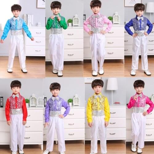 Childrens jazz dance Latin dance costumes boys dance competition choir performance clothing poetry reading uniform