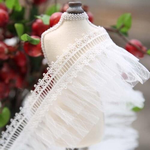 10cm*1meter Ruffle lace trimmings for clothing wedding dresses DIY sewing accessories trim for tailor