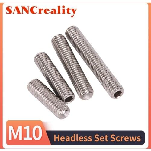 Sainless Steel Hexagon Socket Flat End Set Screw M6 M8 M10 M12 Headless Machine Meter Screw Top Screw Set Screw