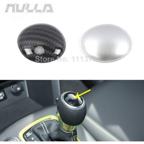 Carbon Look Silver Car Gear Shift Knob Cover Sticker Trim For Hyundai Kona Encino 2017 2018 2019 2020 Car Decoration Accessories