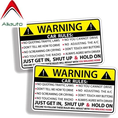Aliauto 2 X Cover Scratch Car Sticker Car Safety Warning Rules Decal Accessories PVC for Mercedes Toyota Volkswagen Vw,10cm*5cm