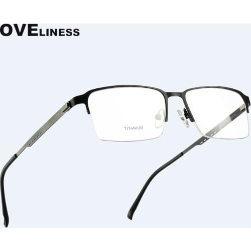 Titanium alloy Glasses Frame for Men Square Eyewear Male Classic half Optical Prescription myopia Eyeglasses Frames Gafas Oculos