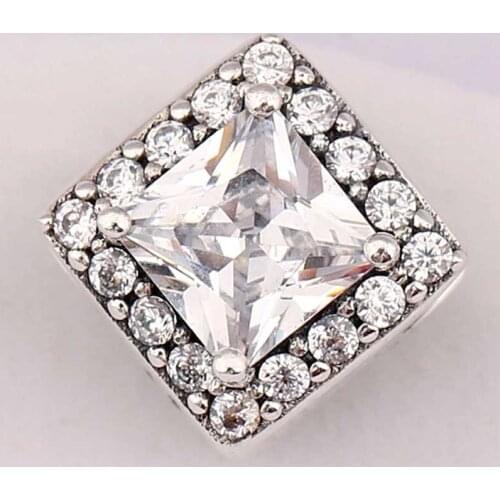 Original Dazzling Geometric Radiance With Crystal Beads Fit 925 Sterling Silver Charm Bracelet DIY Jewelry