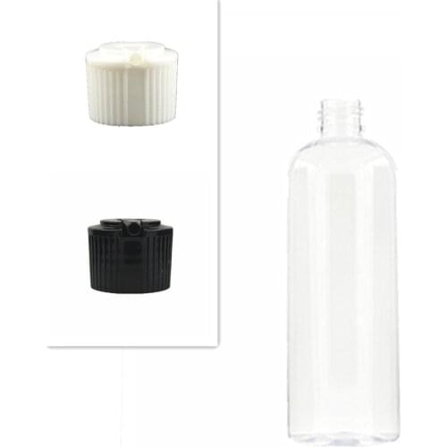 10oz/300ml empty plastic bottle , clear pet bottle with black/white spouted cap