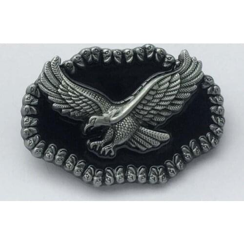 Retail New Style Silver Flying Eagle Mens Metal Belt Buckles suitable for 4cm wideth belt with continous stock